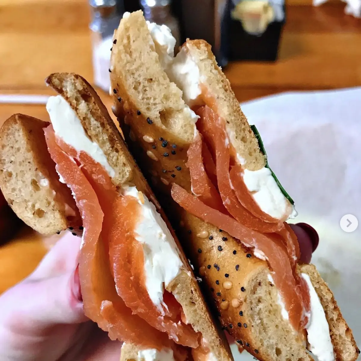 Bagel with Cream Cheese Sandwich