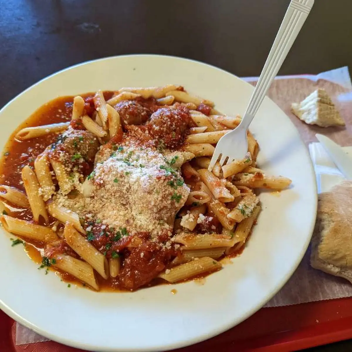 Ziti with Meatball Parmigiana