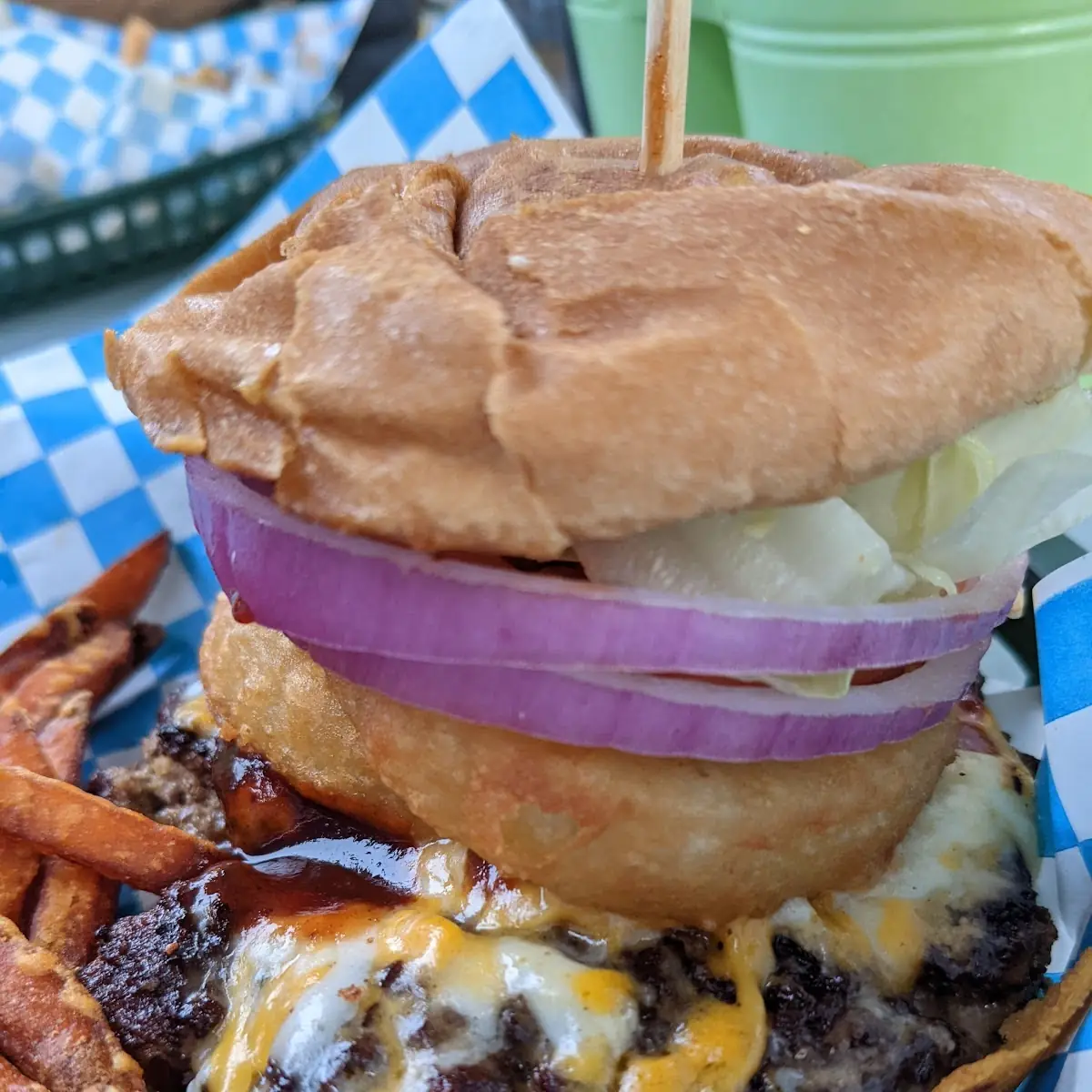 Burger with Sweet Potato Fries