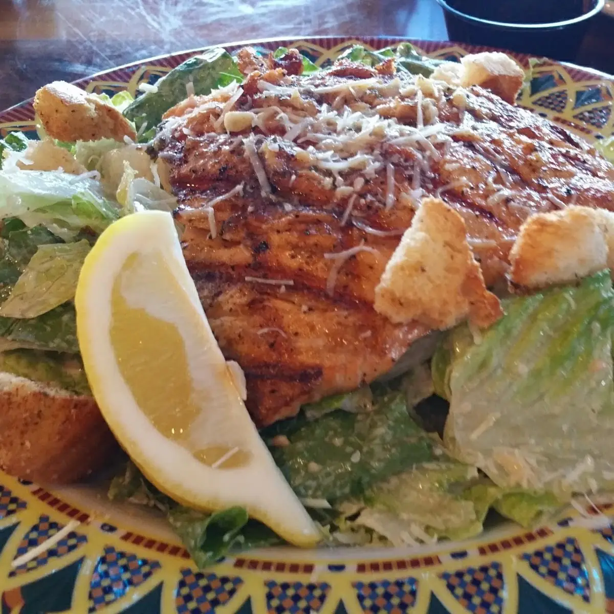 Grilled Salmon Caesar Salad