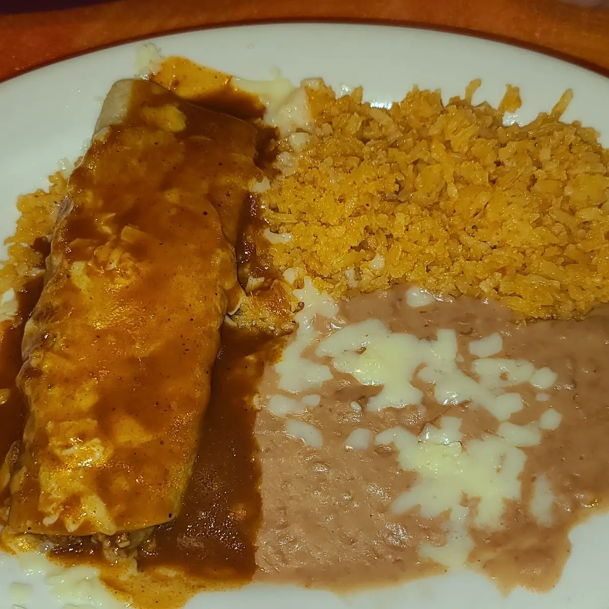 Beef Enchilada with Rice & Beans