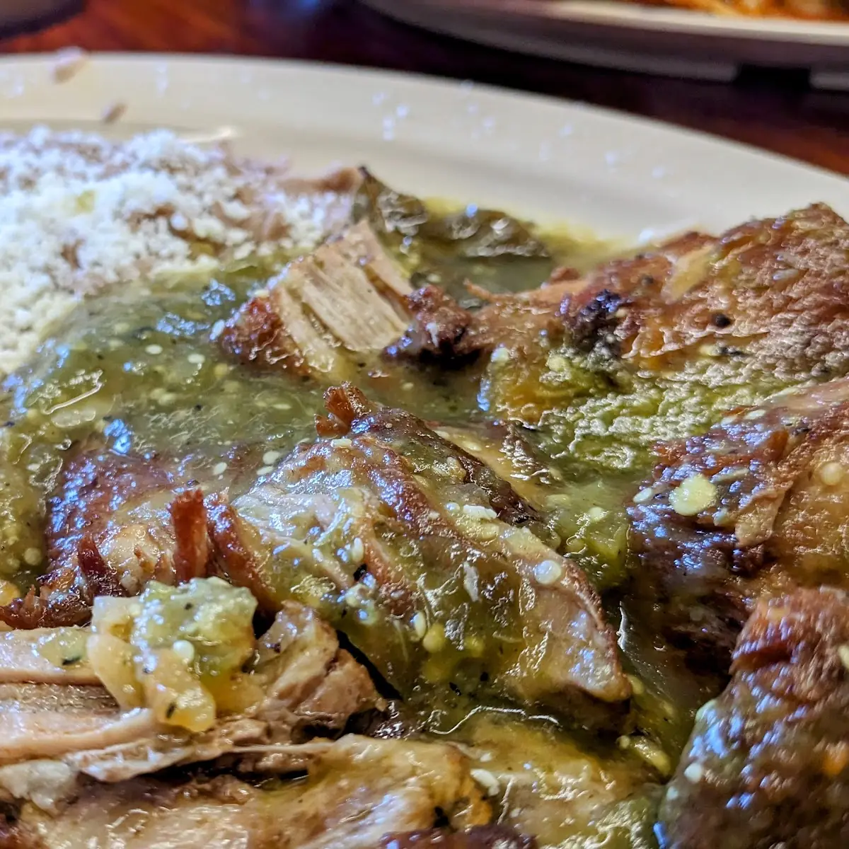Carnitas En Salsa Verde Fried Pork with Green Sauce
