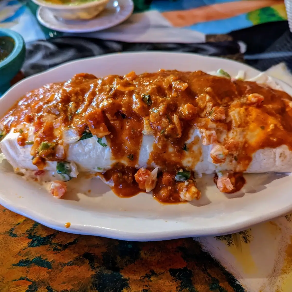 California Burrito with Hot Sauce
