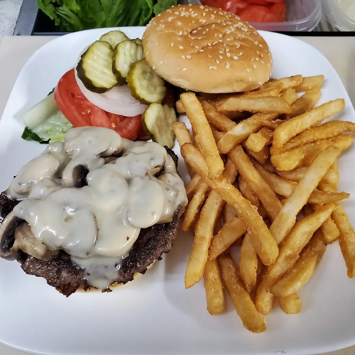 Mushroom Swiss Burger
