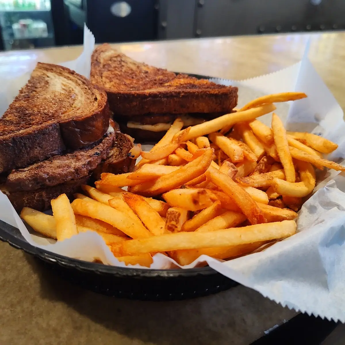 Patty Melt and Fries