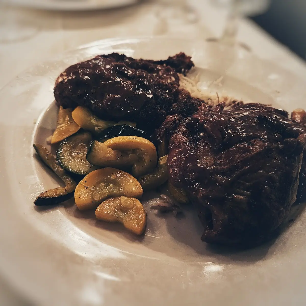Half Roast Duck Flambé