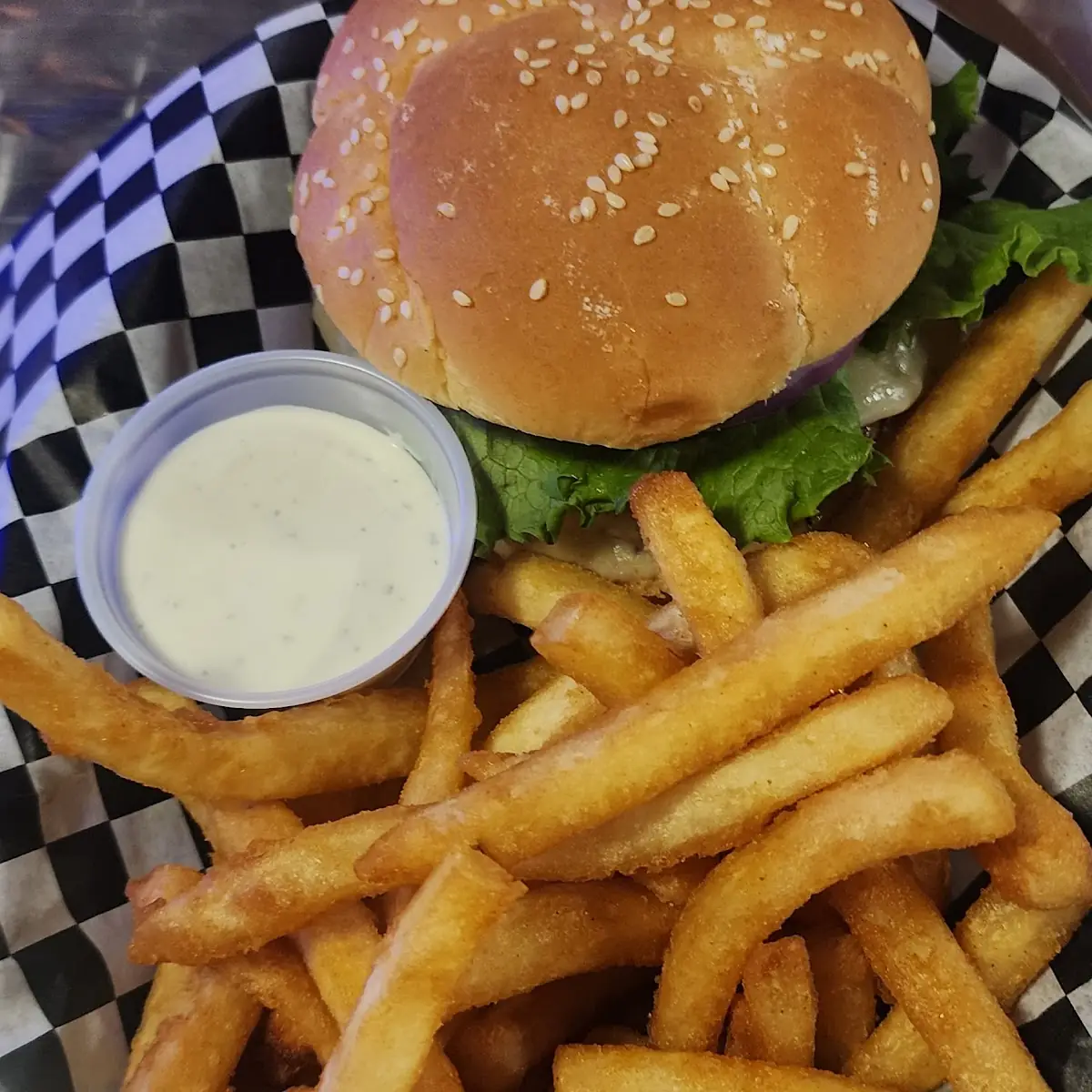 Cheese Burger and Fries