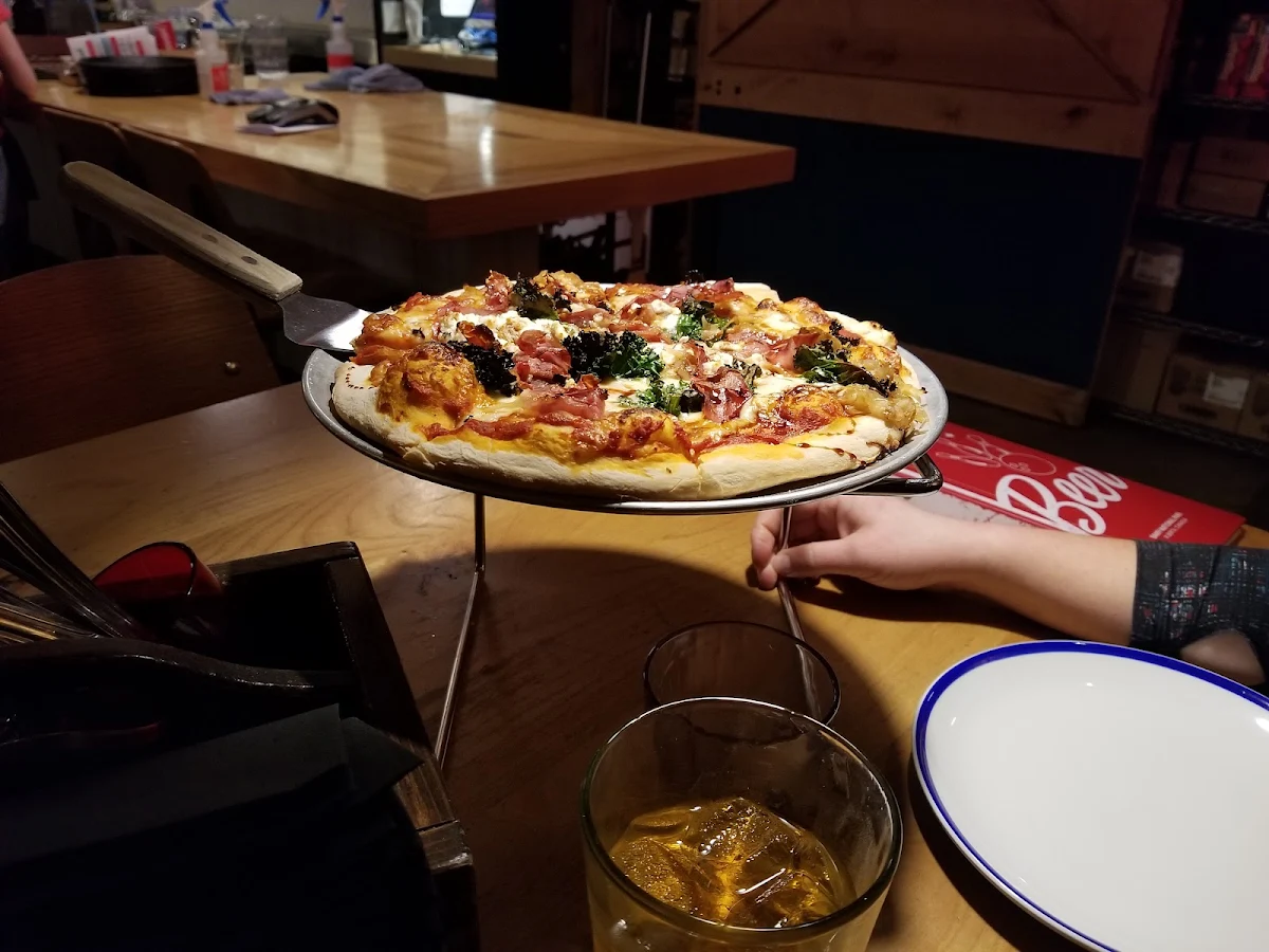 Kale and Prosciutto Pizza, High Rollers Pizza & Bowling