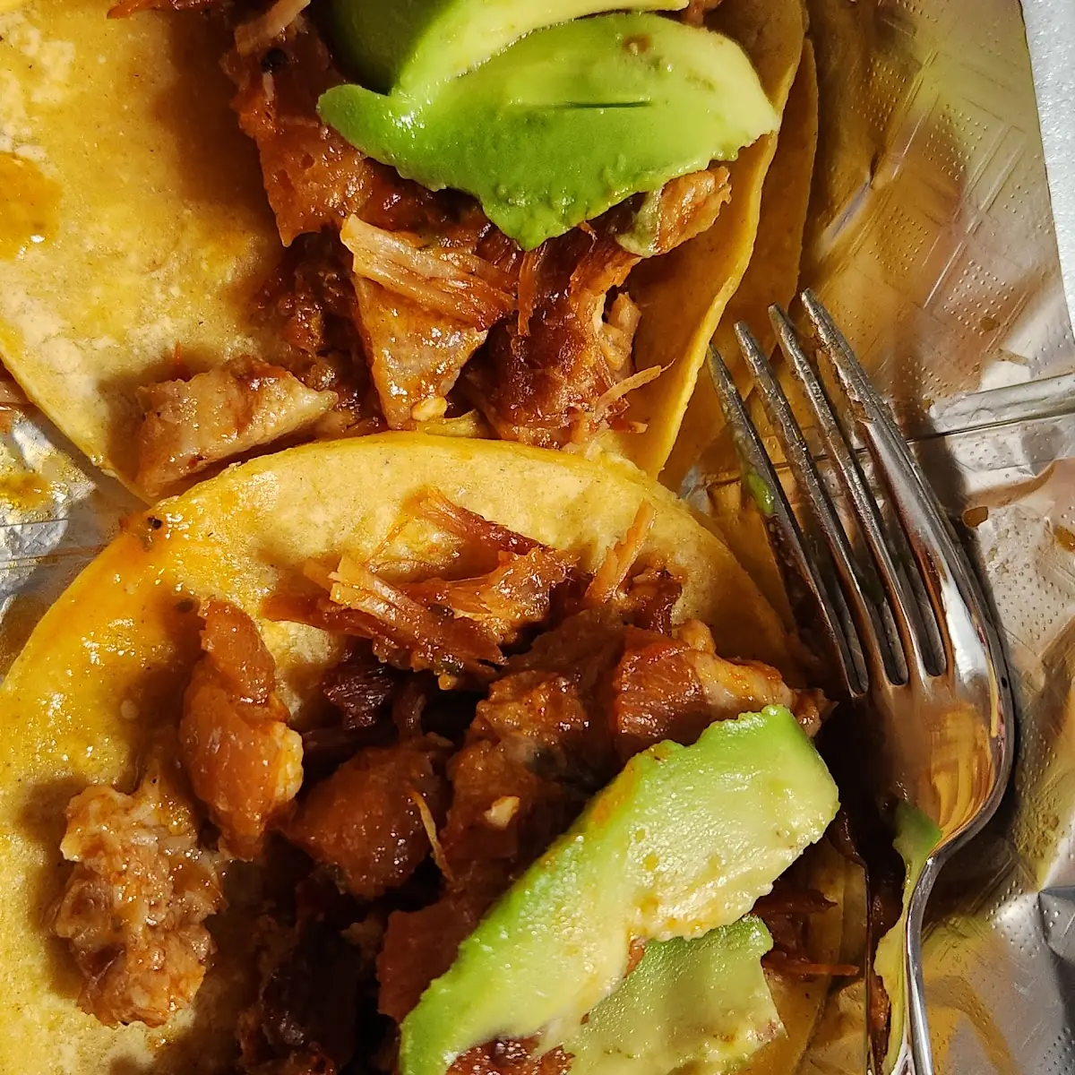 Chicaron Tacos with Red Chile Colorado