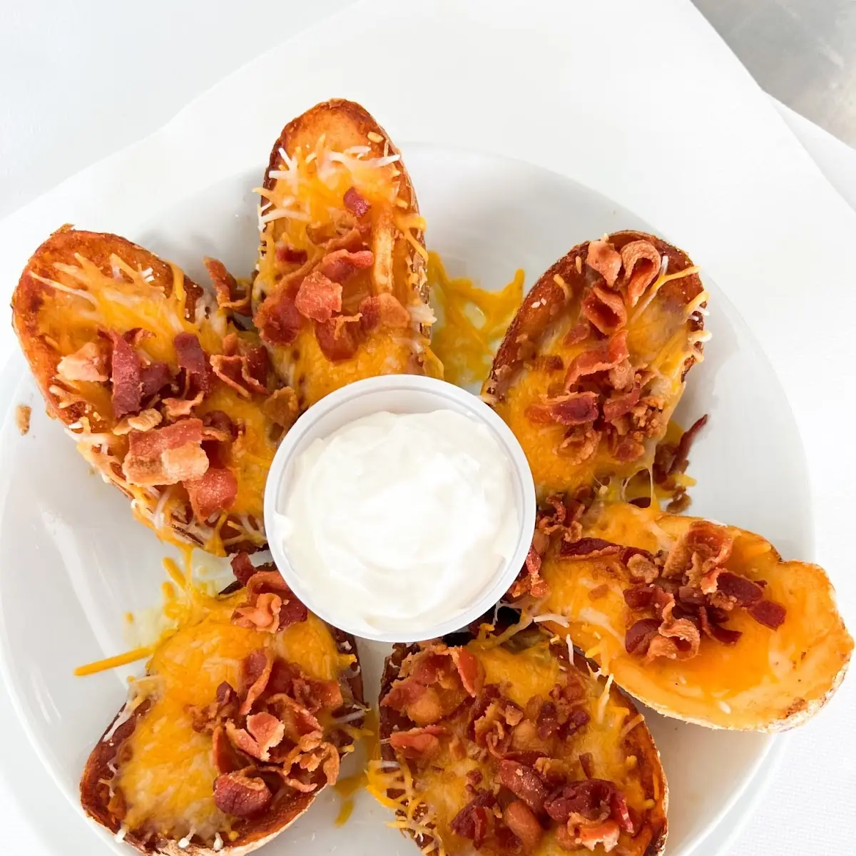 Fried Pickles Chips & Queso Potato Skins