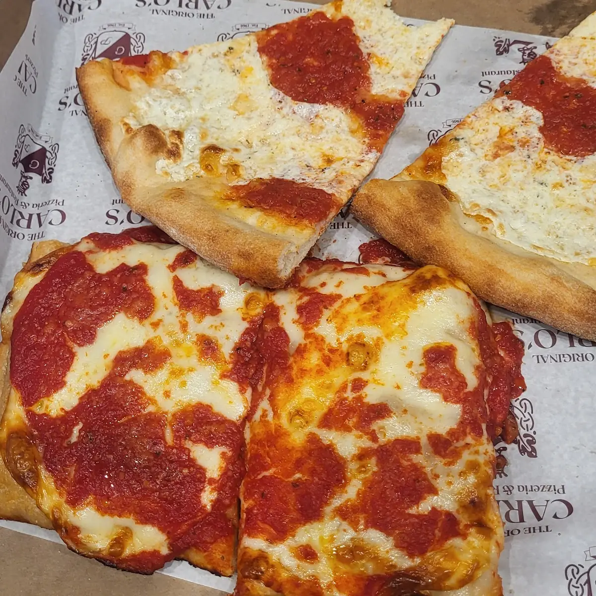 Carlo's Upside Down Pizza Slice