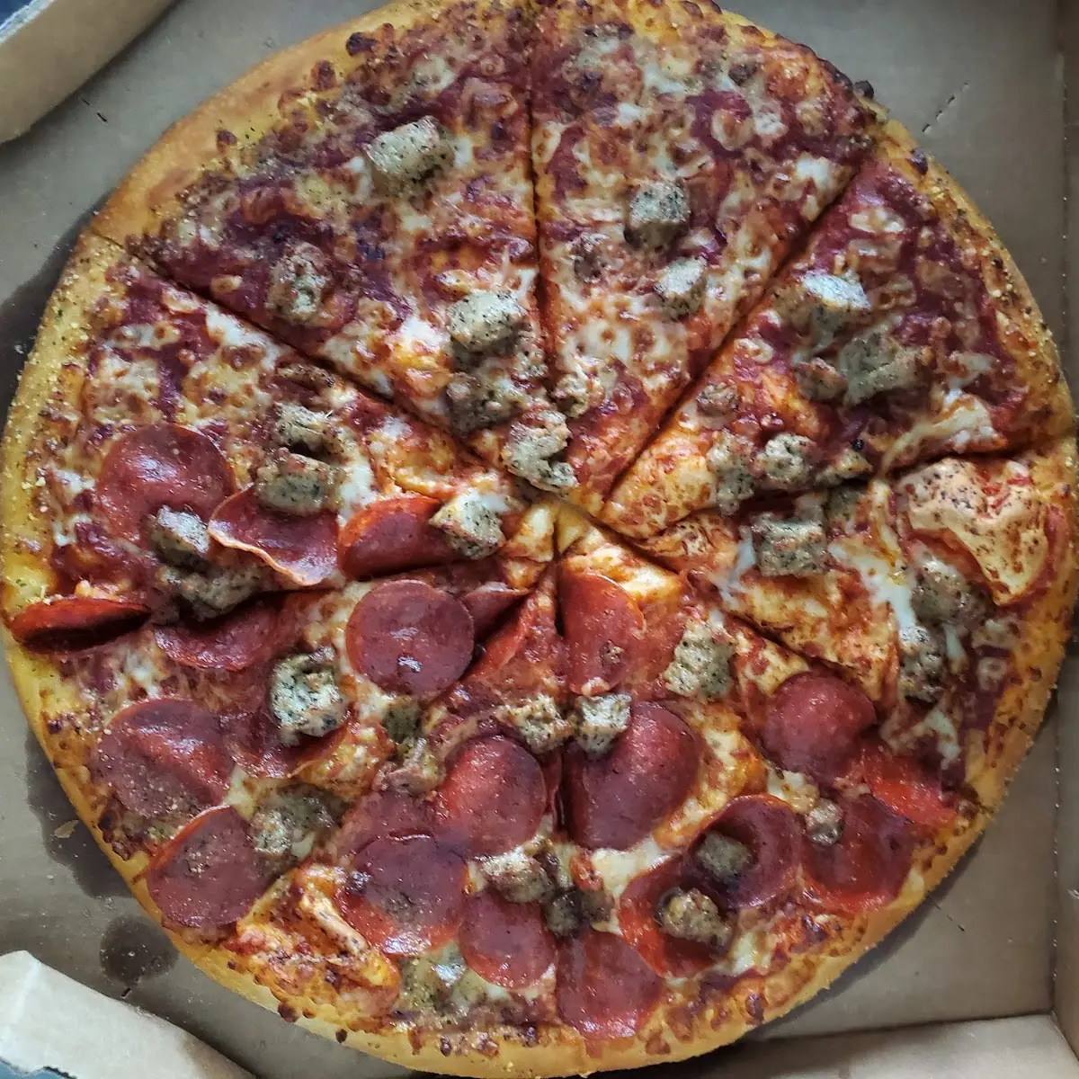 Italian Sausage with Pepperoni on Half