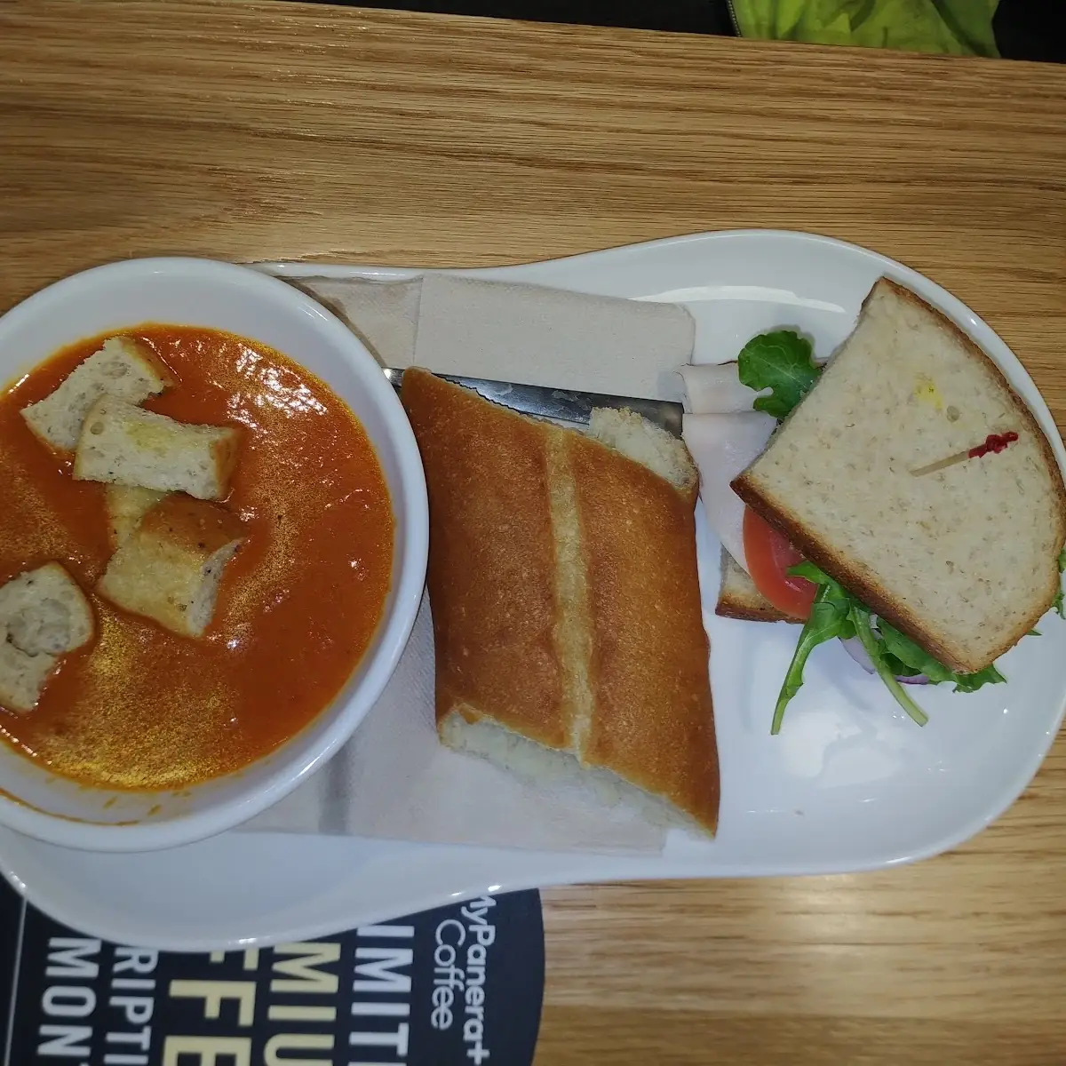 Tomato Basil Soup and Sandwich