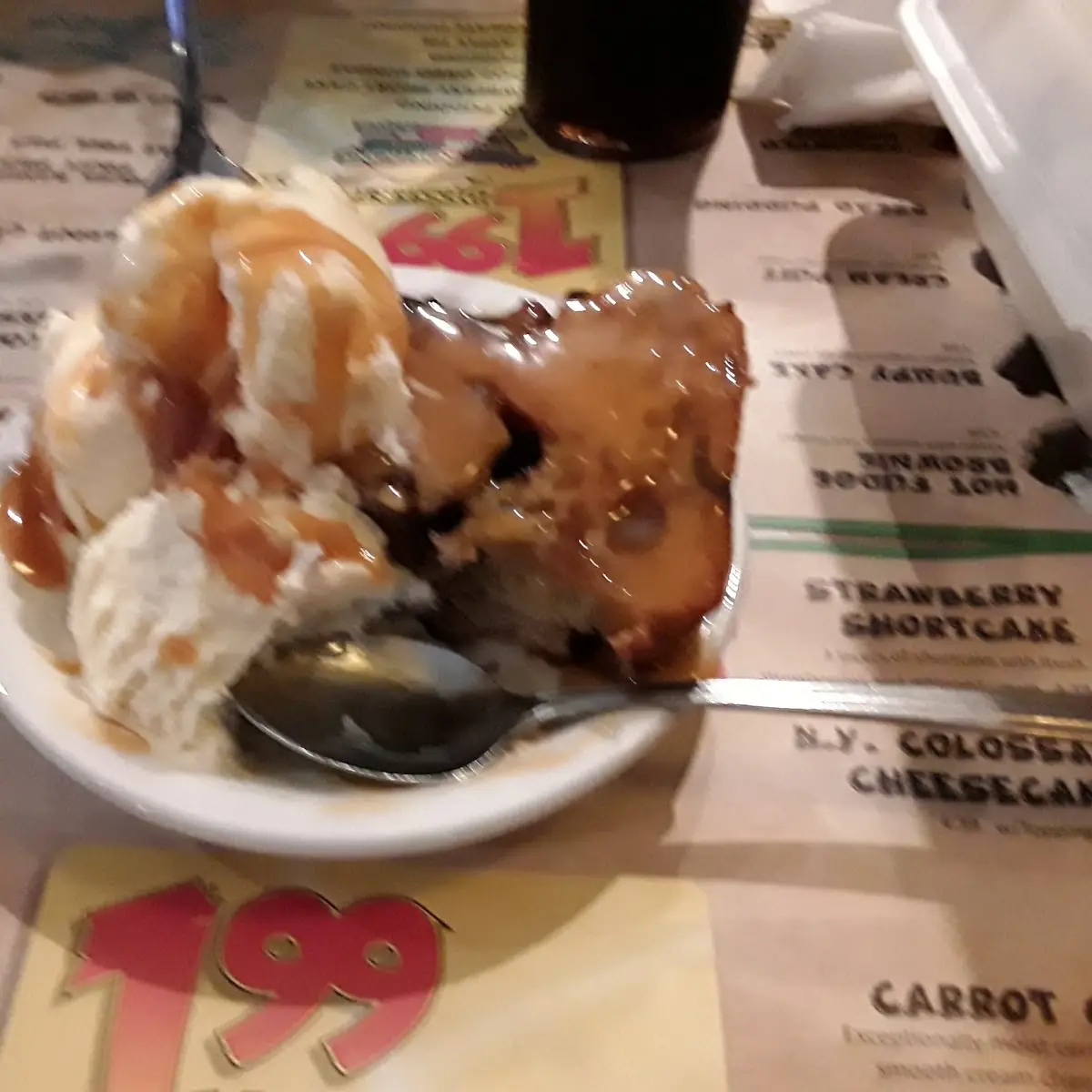 Bread Pudding with Ice Cream