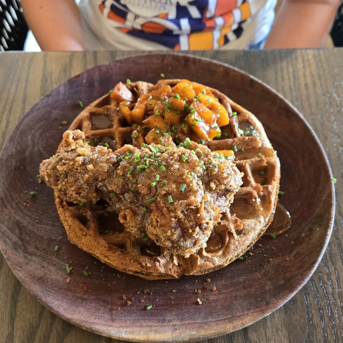 Fried Chicken & Banana Rum Waffle
