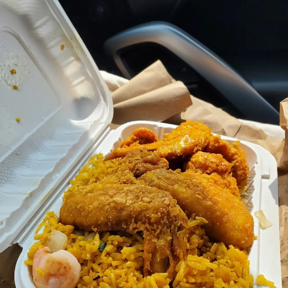 Chicken Wings with Shrimp Fried Rice
