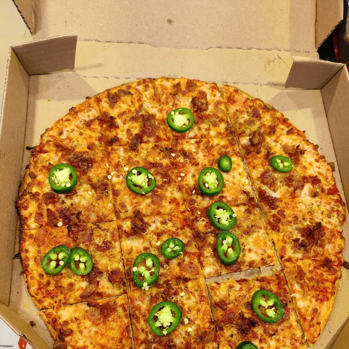 Thin Crust Bacon Pizza