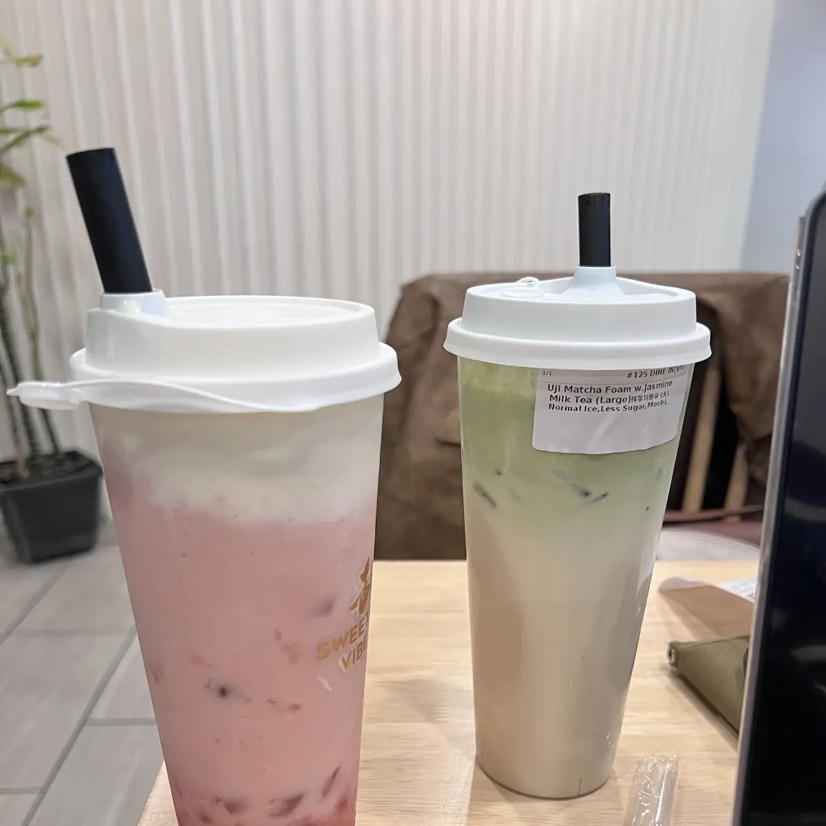 Watermelon Slushi and Matcha Jasmine Tea