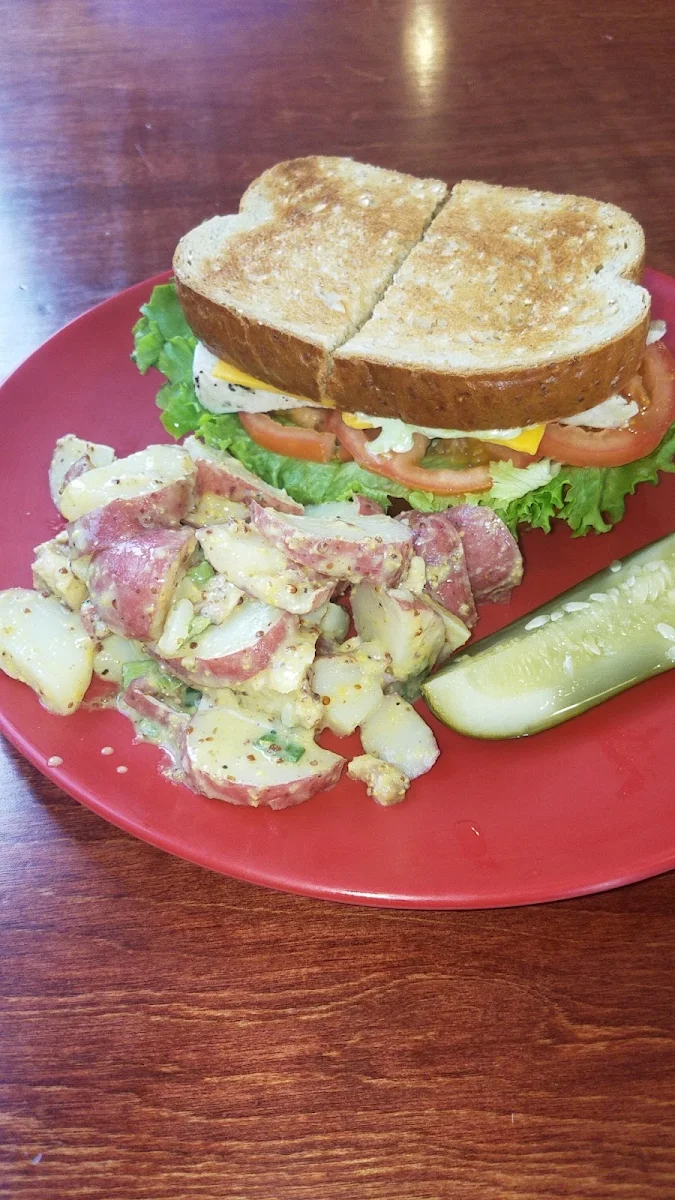 Club Sandwich with Potato Salad
