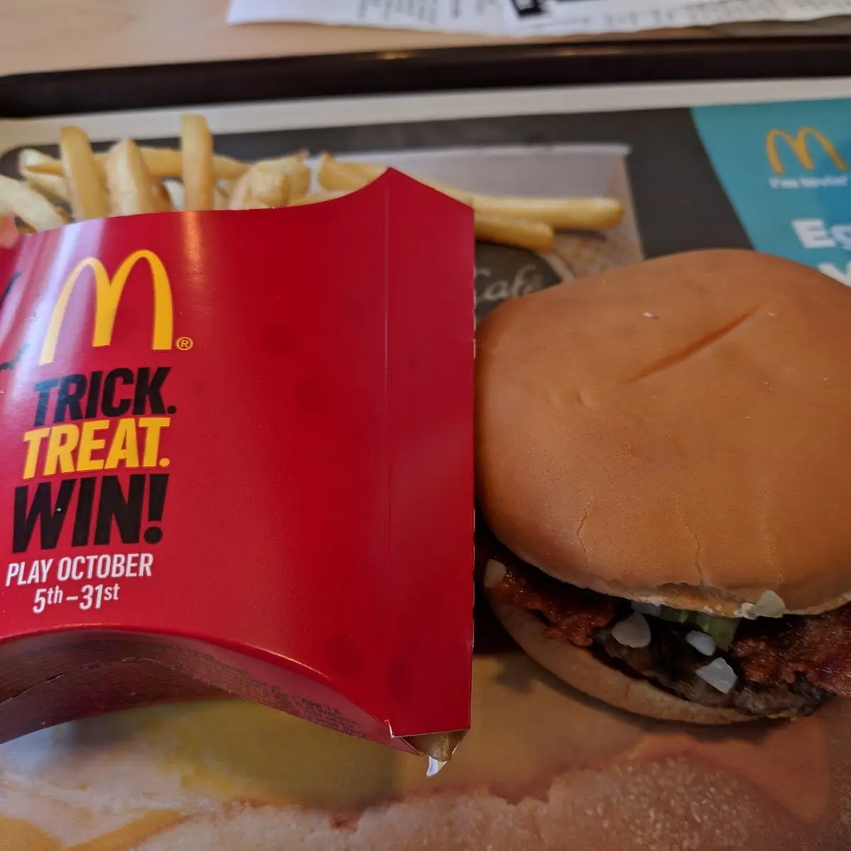 Bacon Mcdouble and Medium Fries