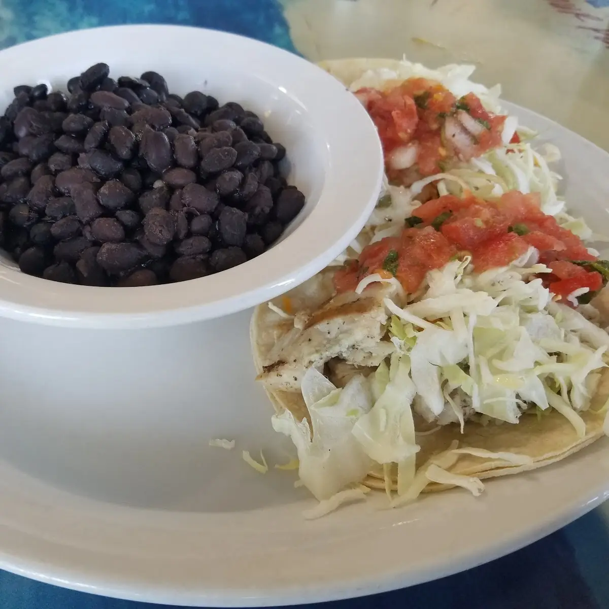 Fish Tacos and Black Beans