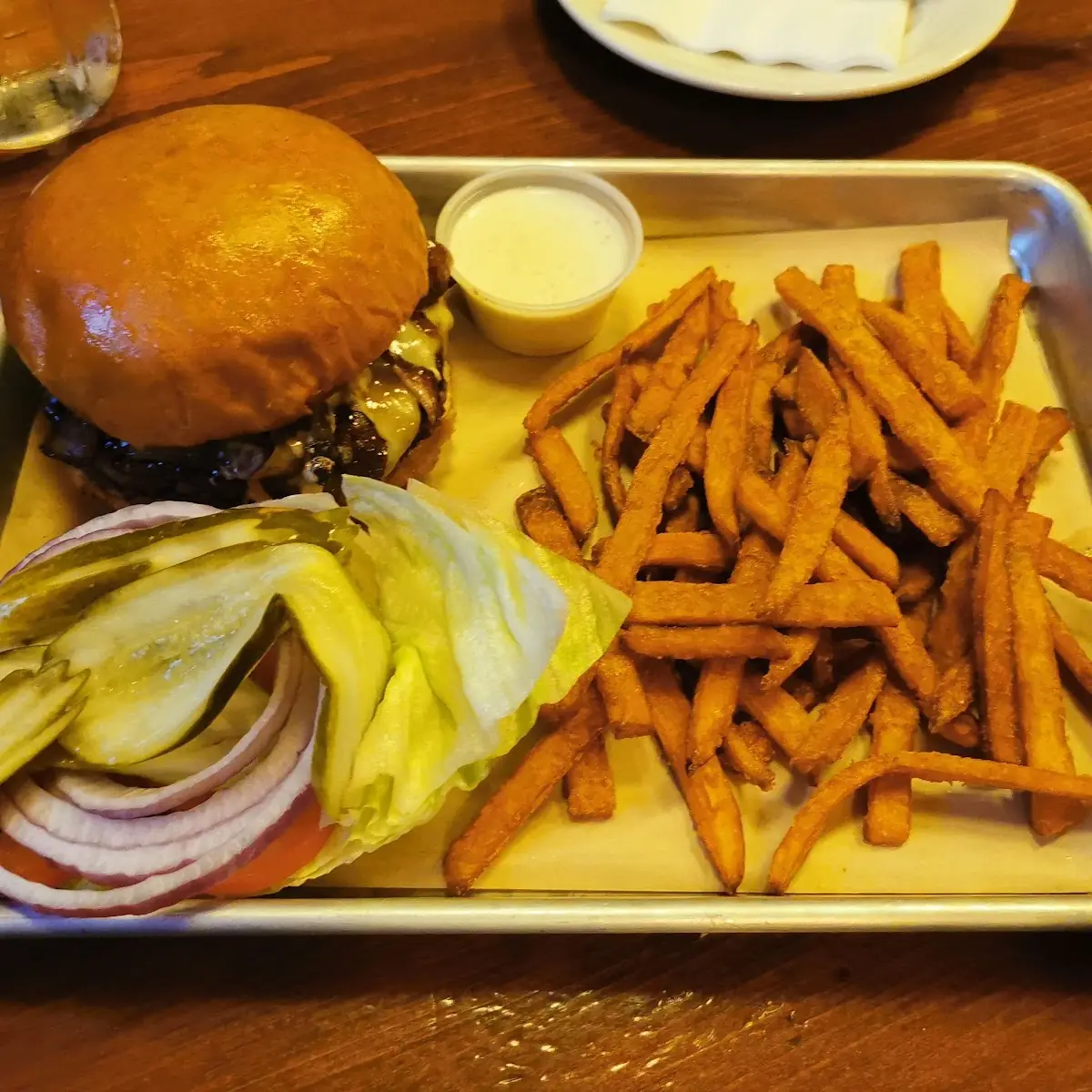 Burger with Sweet Potatoes