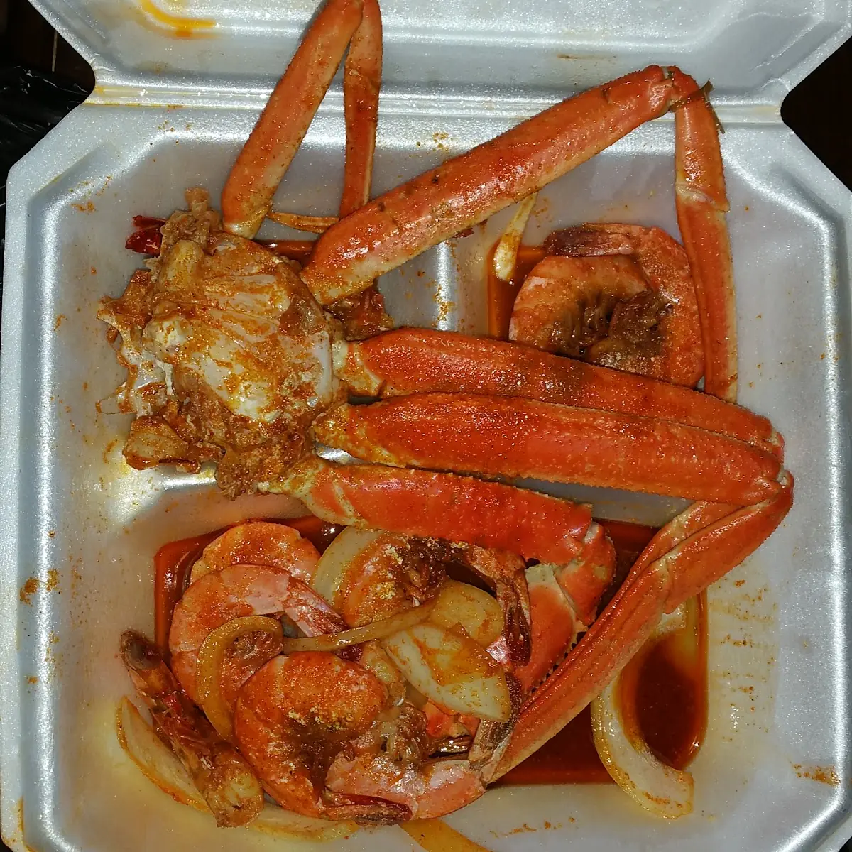Boiled Shrimp & 1 Snow Crab