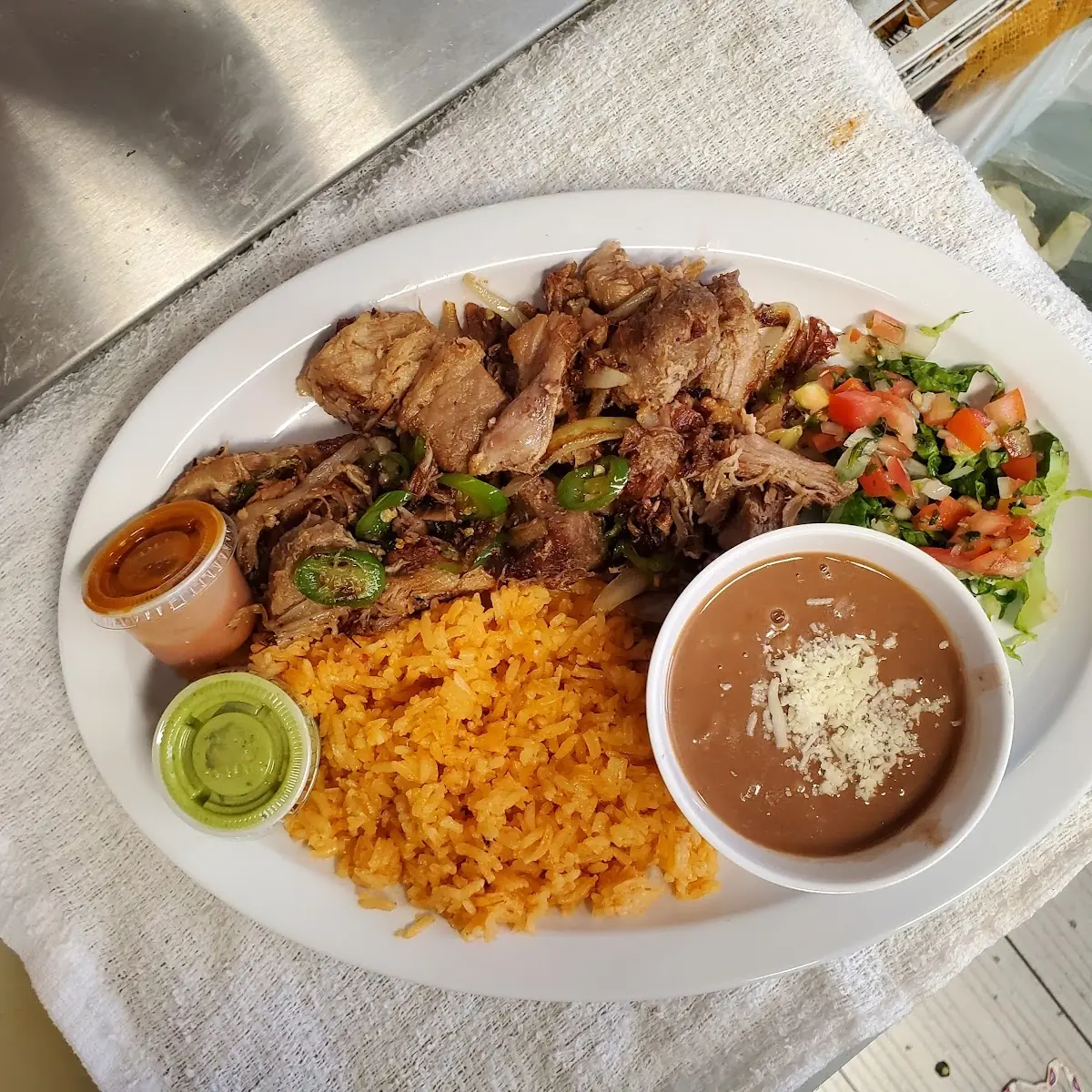 Carnitas Plate Steak Ranchero