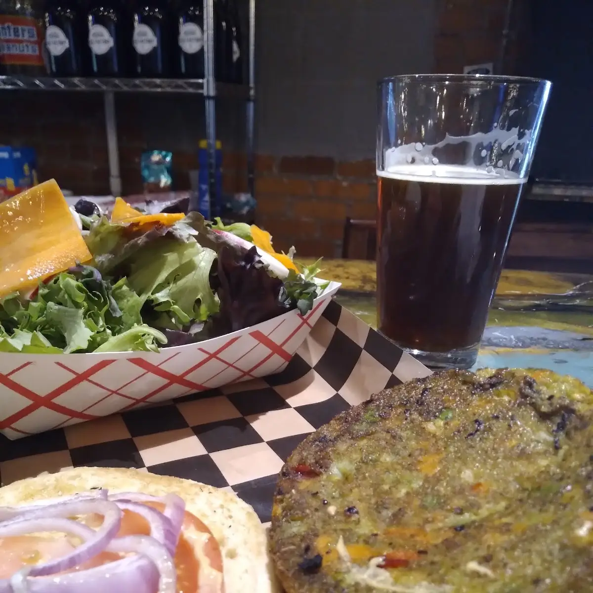 Veggie Burger and Side Salad