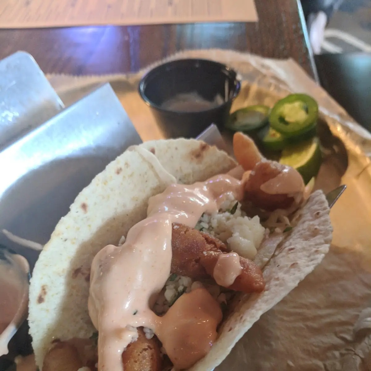 Beer-Battered Shrimp Taco