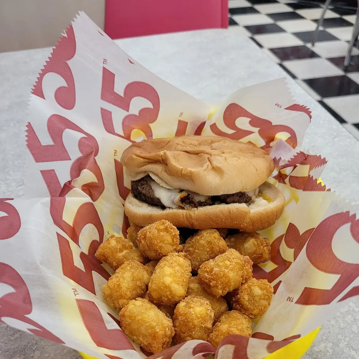 Burger and Tater Tots