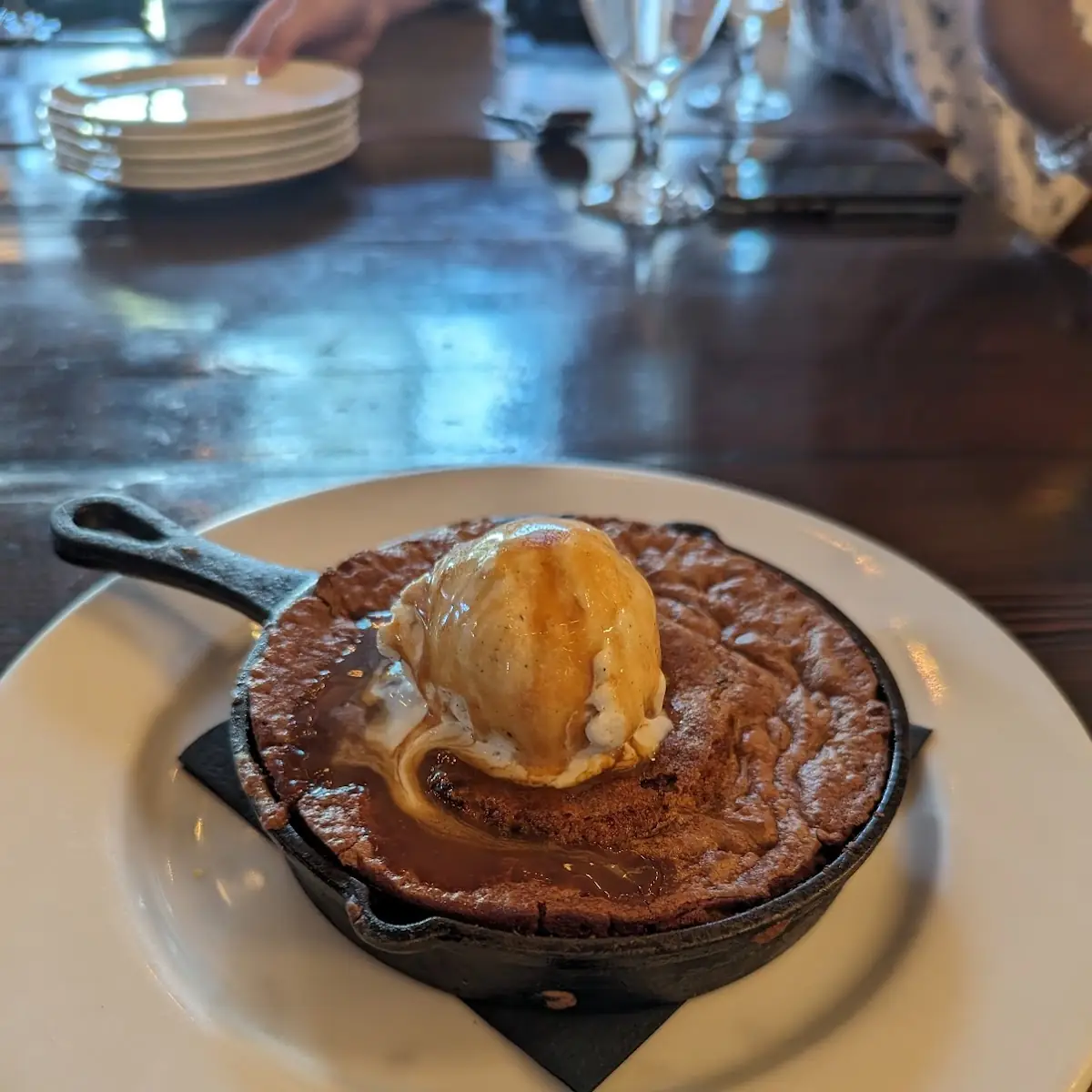 Mexican Chocolate Brownie with Dulce De Leche Ice Cream