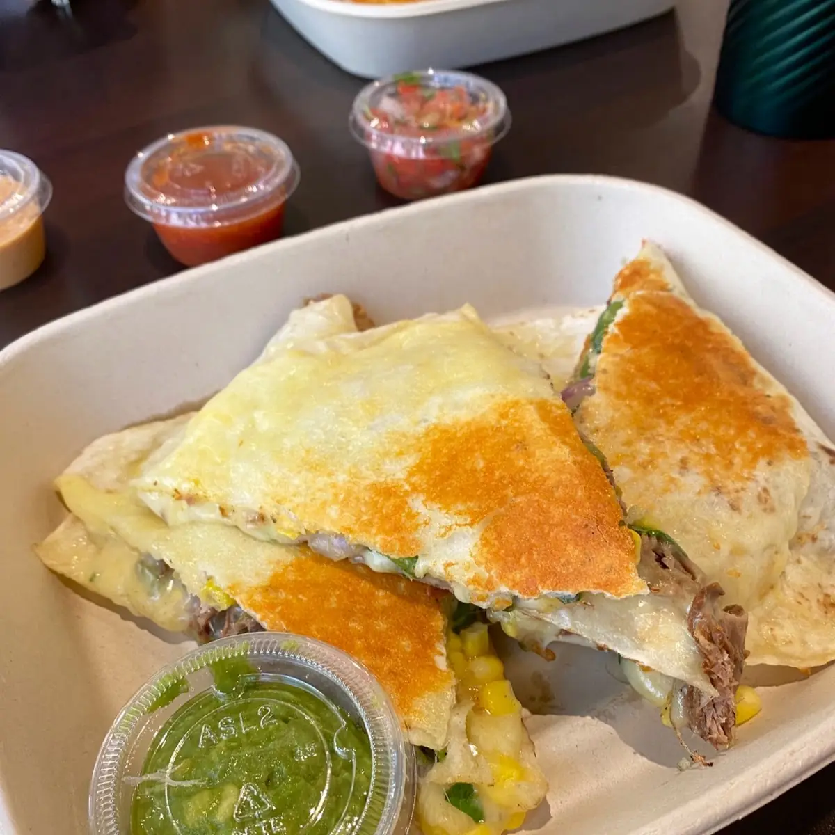 Cheese-Crusted Pulled Pork Quesadilla