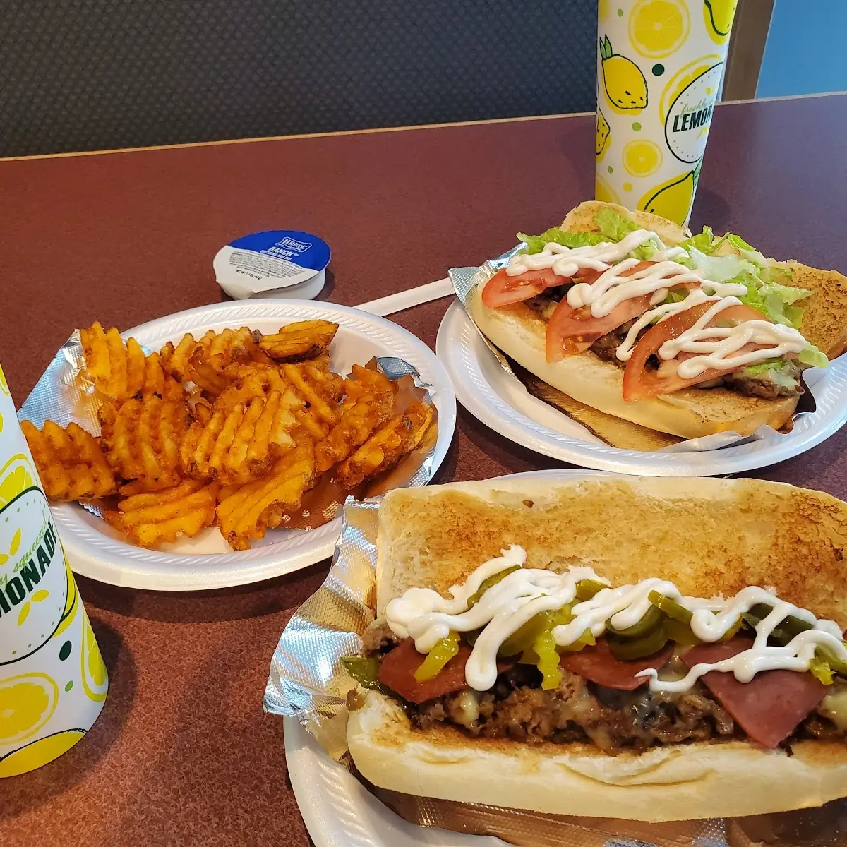 Vegan Cheese Steaks and Waffle Fries