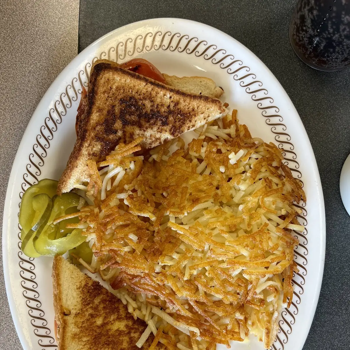 Grilled Cheese Sandwich with Double Hash Browns