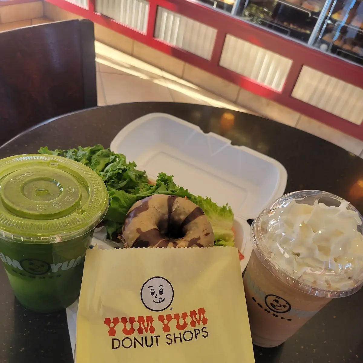 Open Faced Tuna Salad Sandwich and Donut