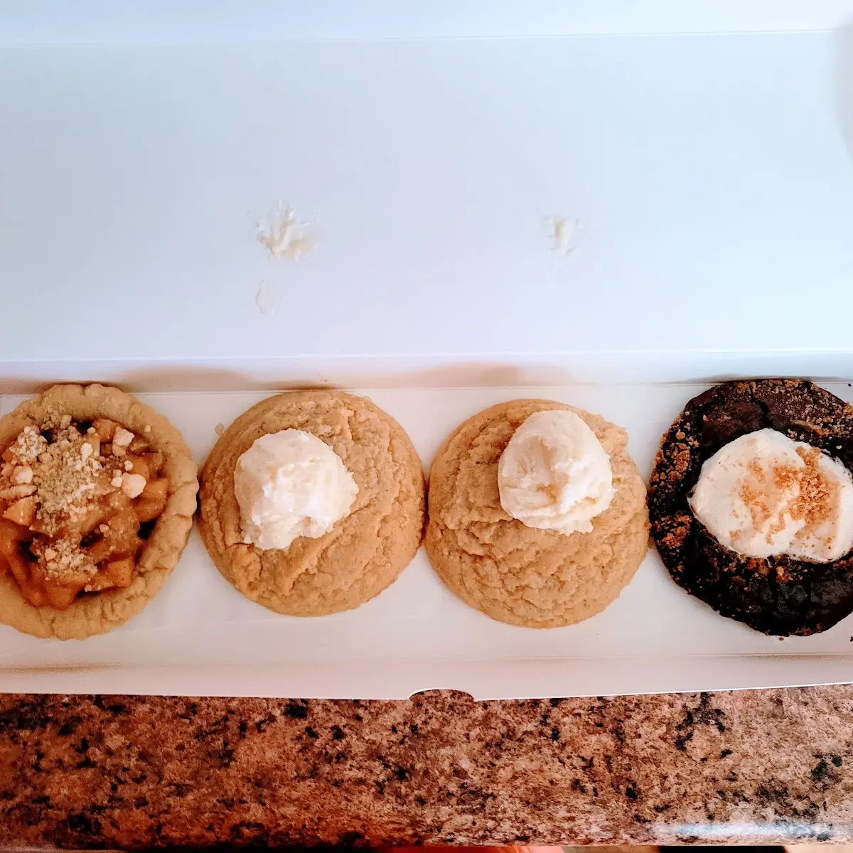 Apple Pie Cookie Cornbread Cookie x2 and Smores Cookie