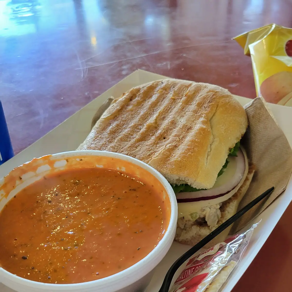 Combo Lunch Chicken Salad Sandwich Tamato Basil Soup