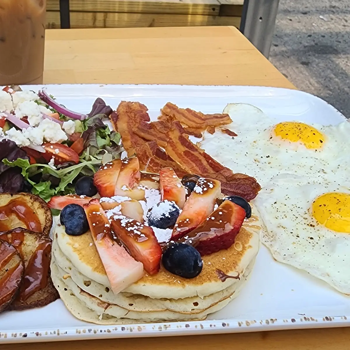 Anerican Breakfast Plates Plus Pancakes