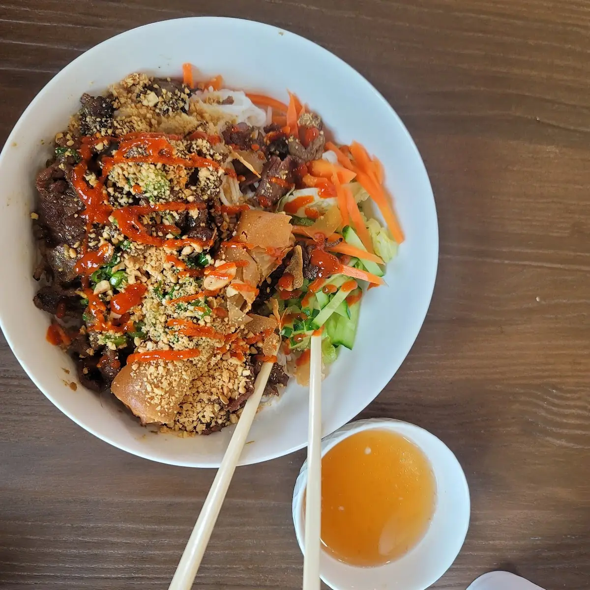 Grilled Pork Vermicelli with Egg Roll