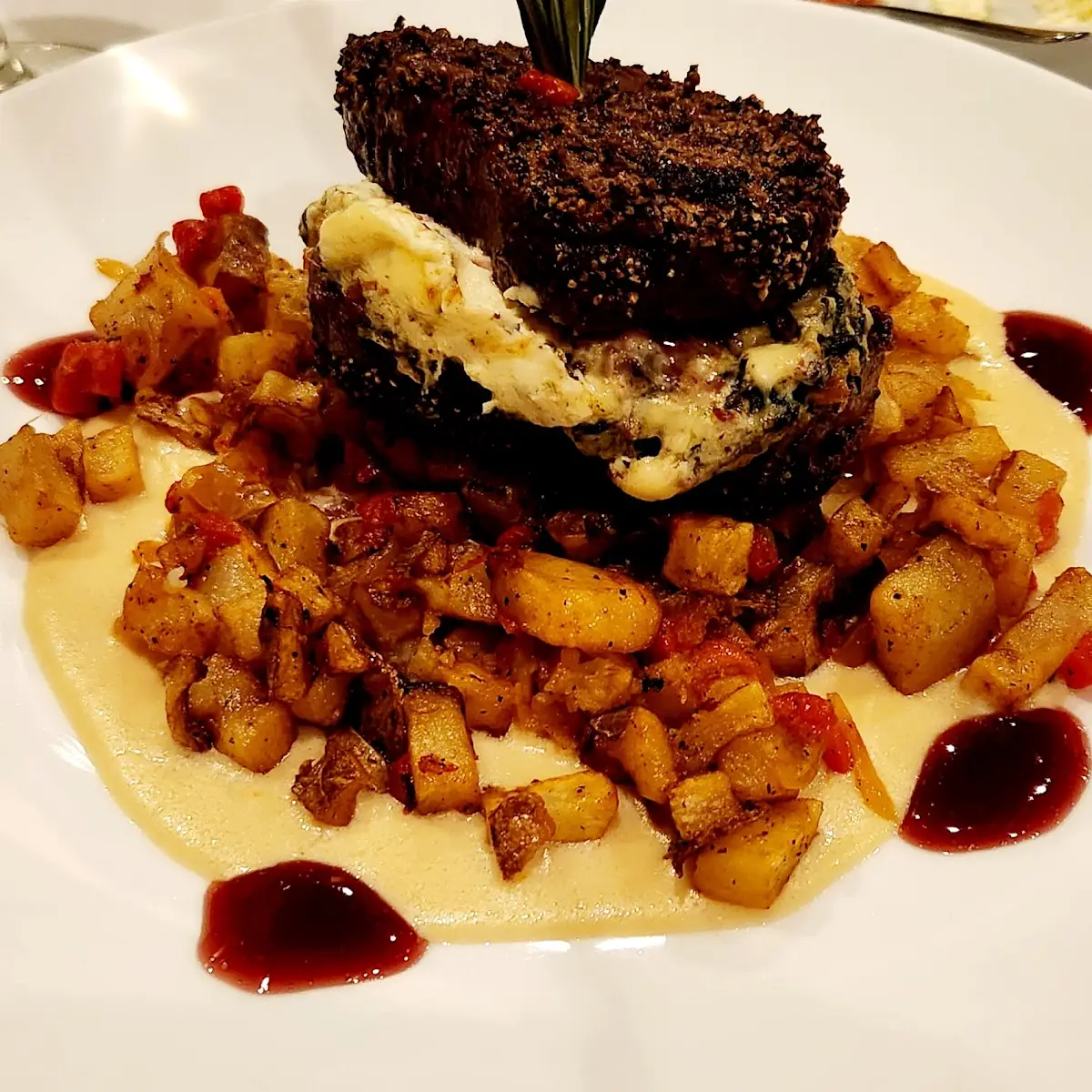 Pepper Crusted Stuffed Filet Mignon