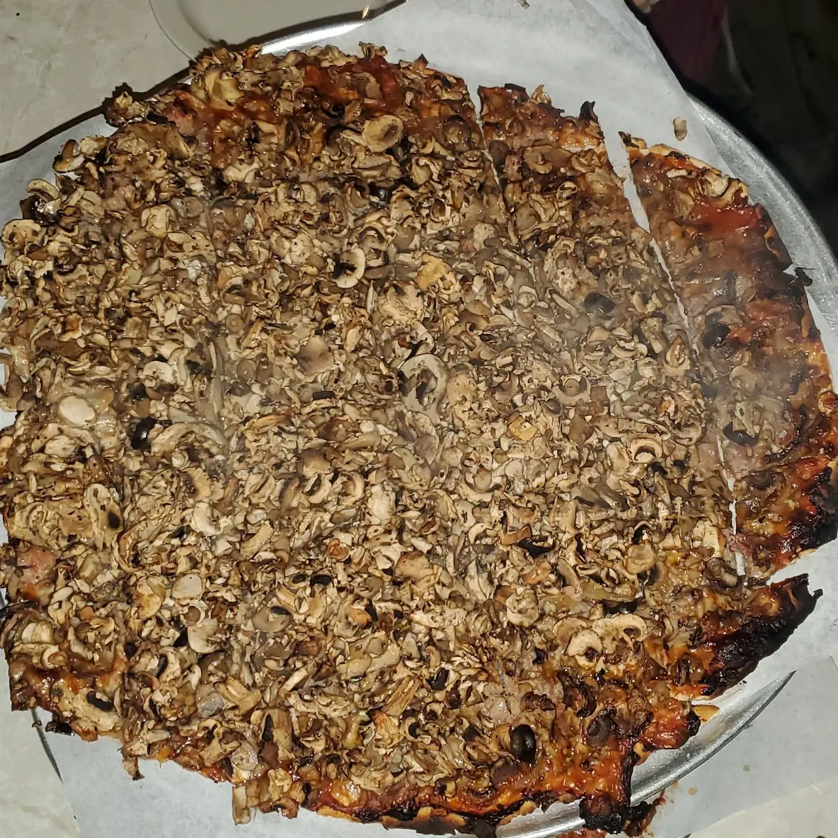 Mushroom Sausage Pizza