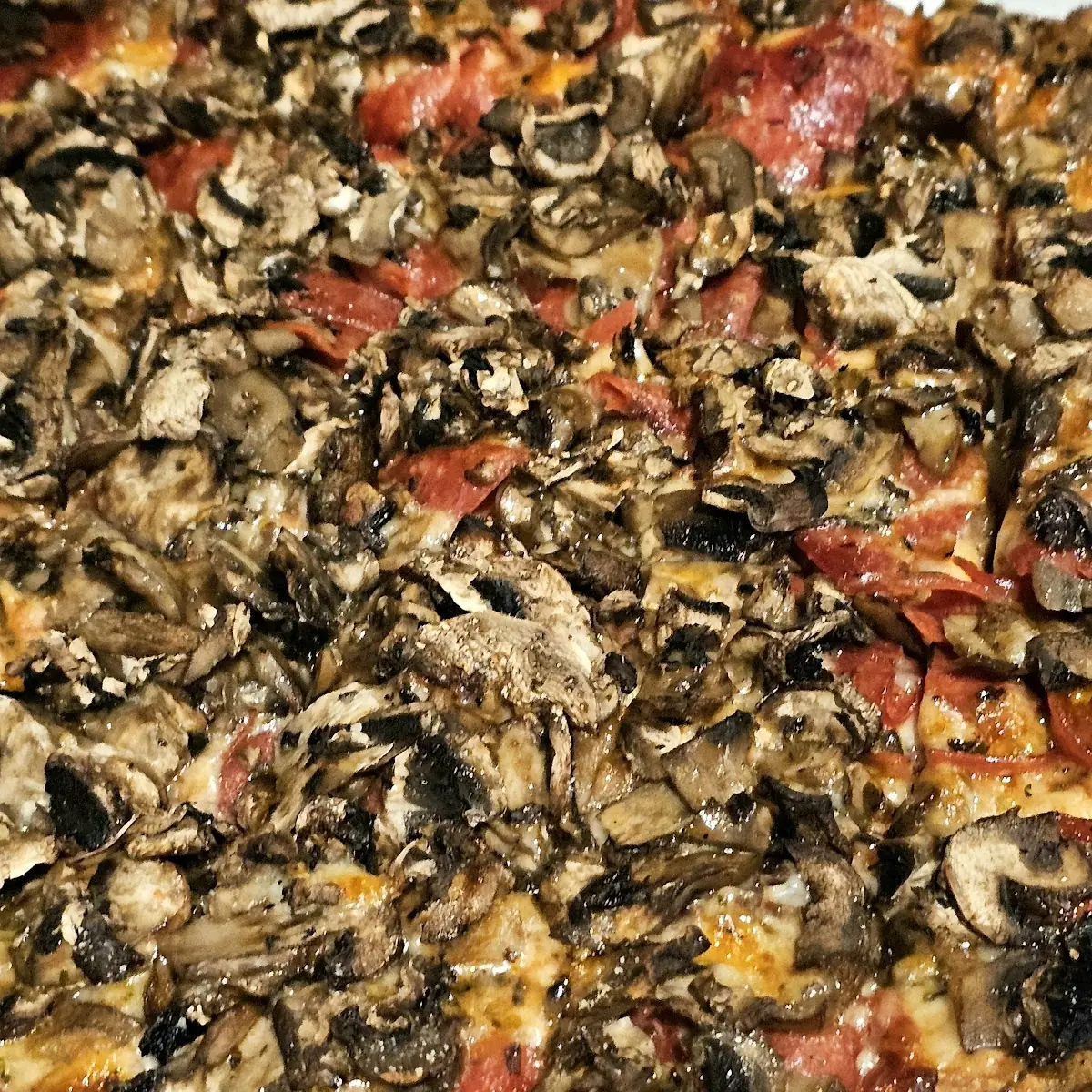 Pepperoni and Fresh Mushroom Pizza