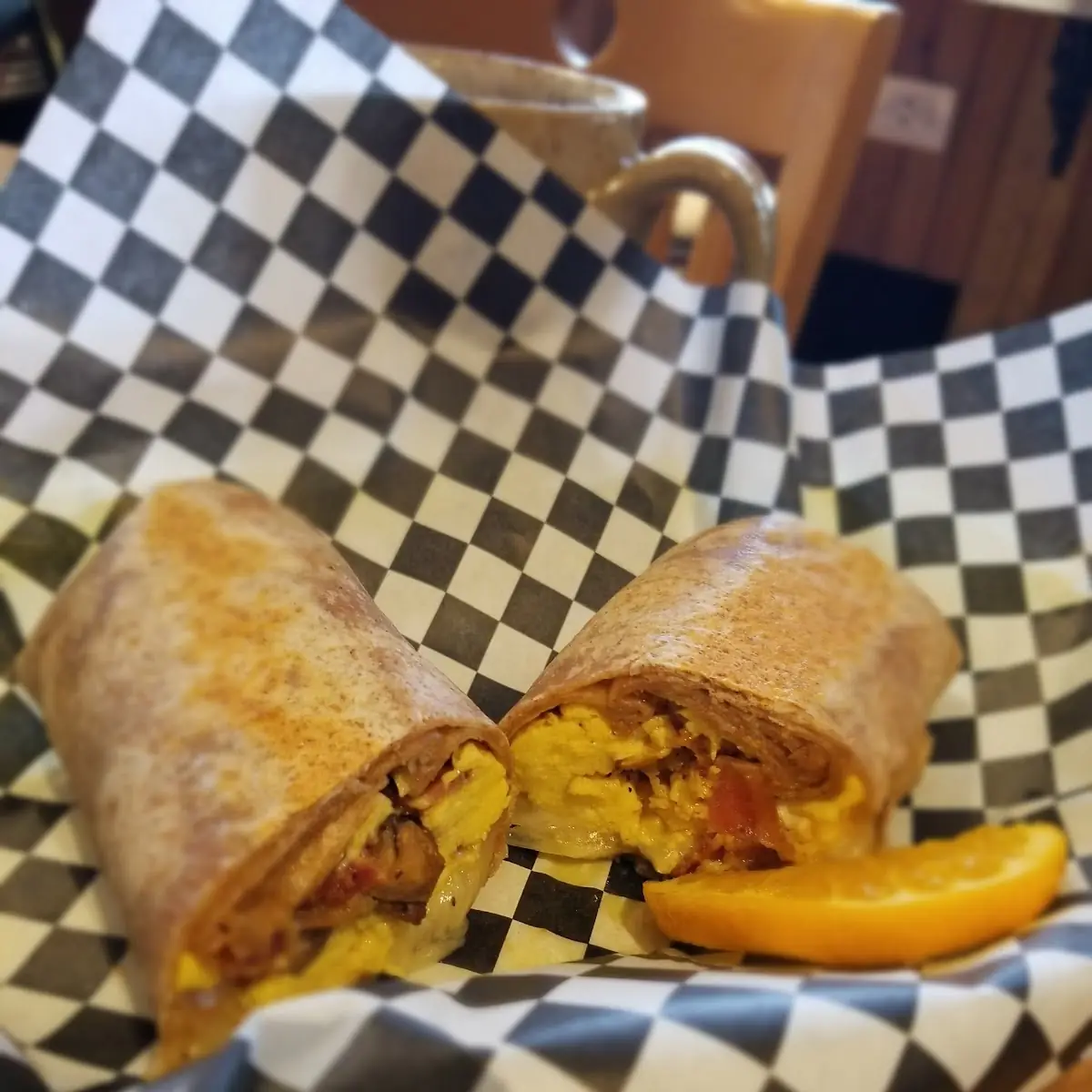 Mushroom Onion & Bacon Omelette Wrap
