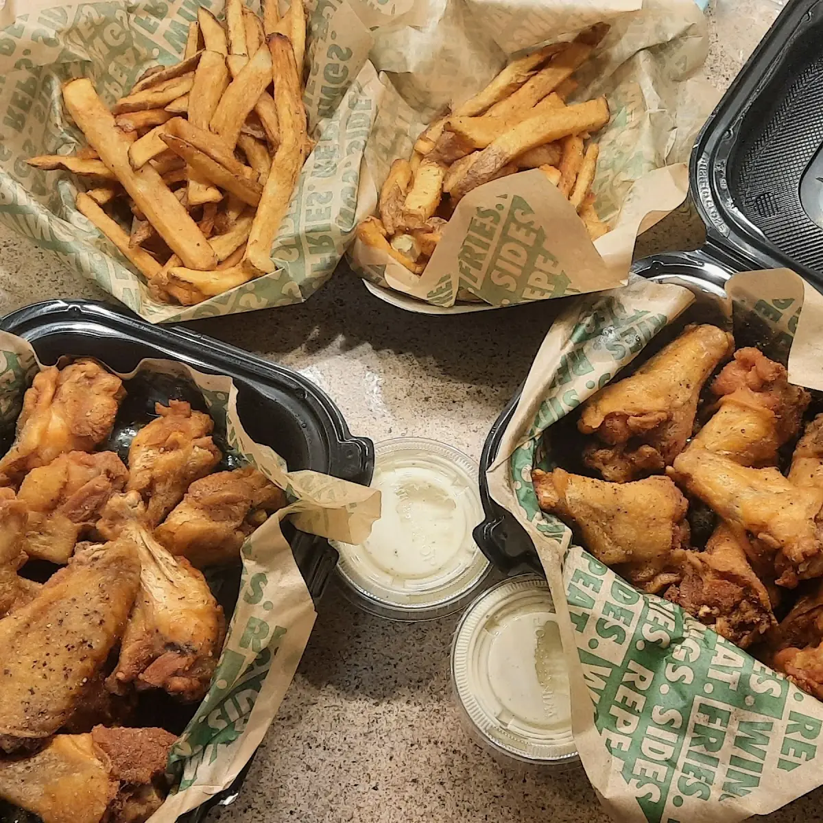 Lemon Pepper Wings and Fries
