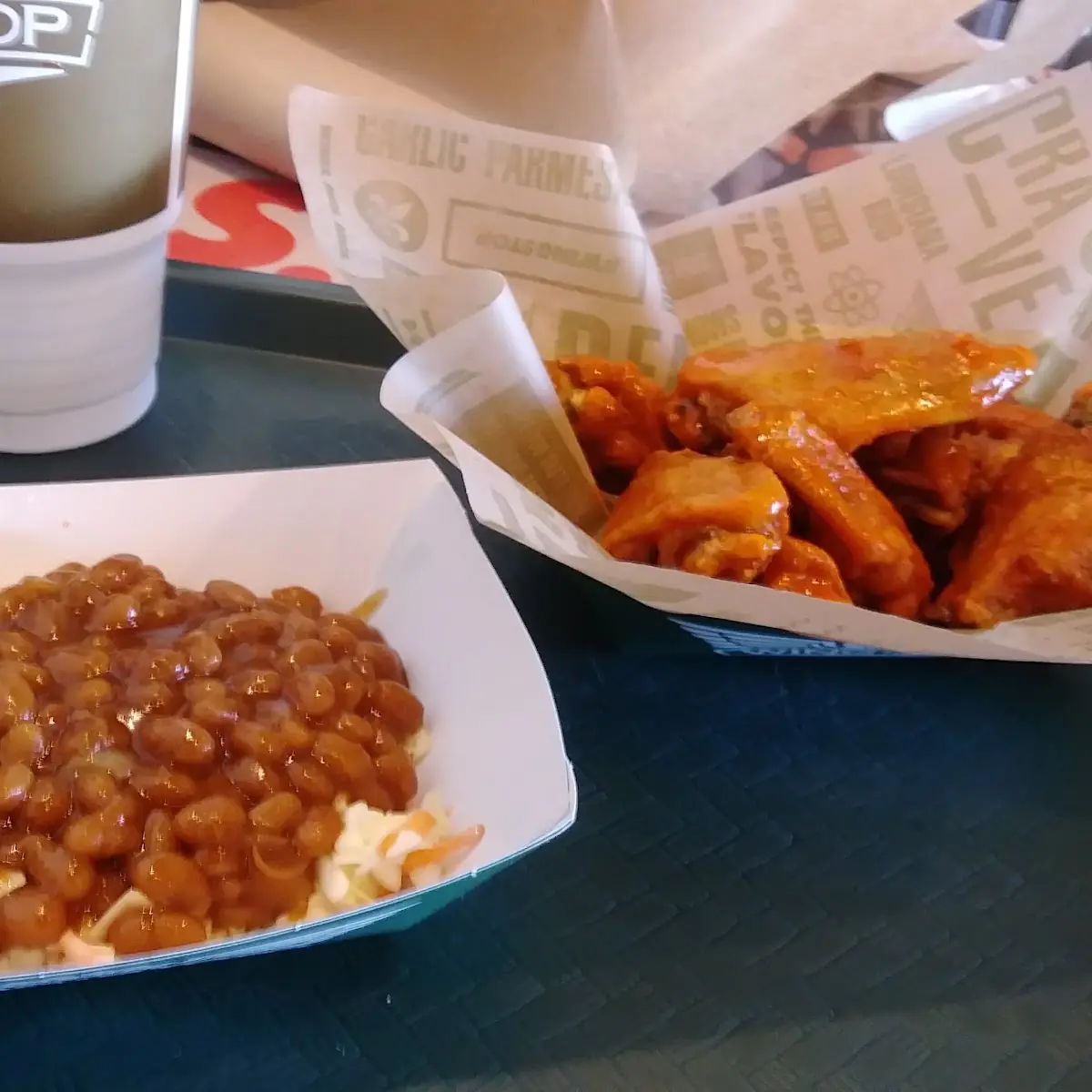 Wings Baked Beans