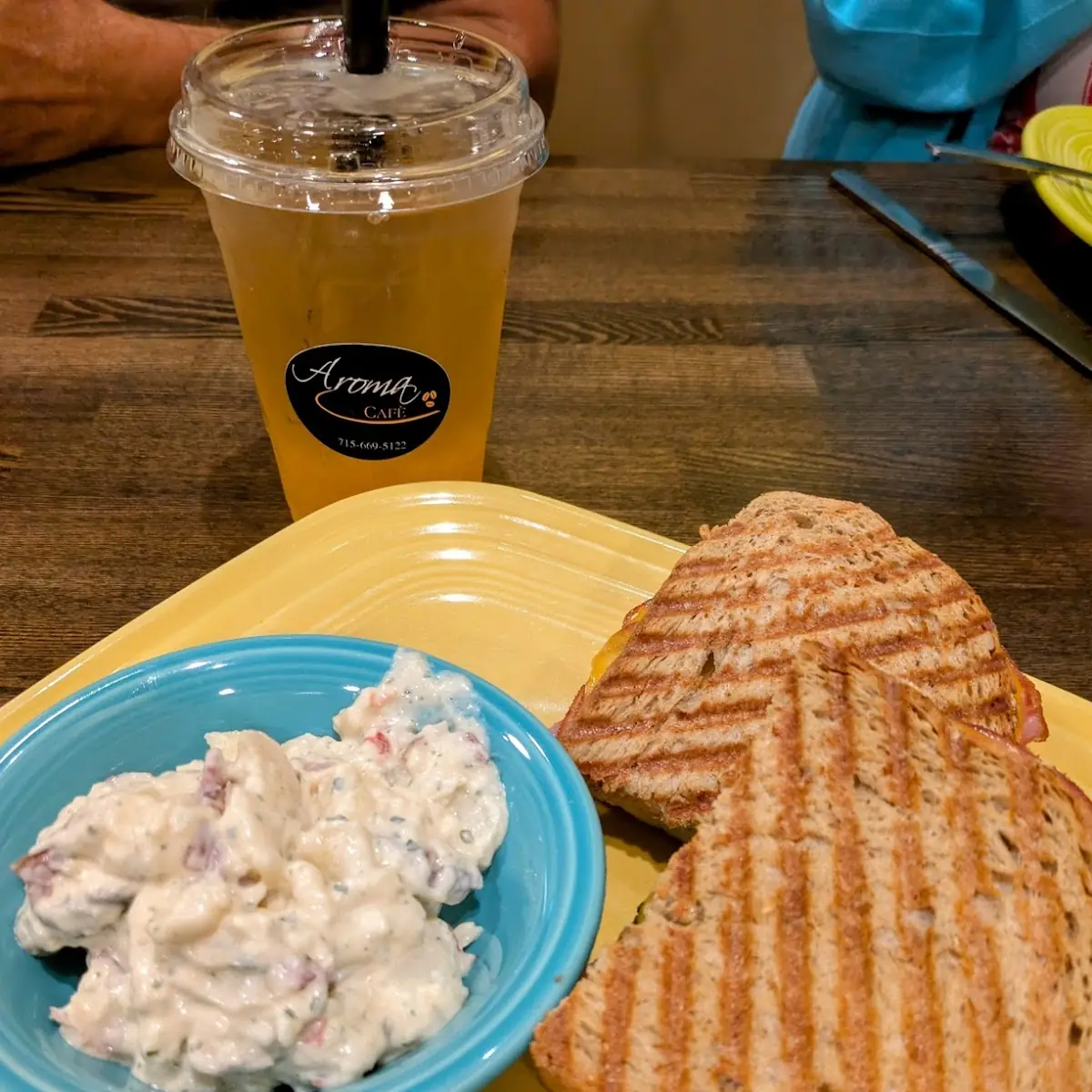 Apple & Ham Panini and Potato Salad