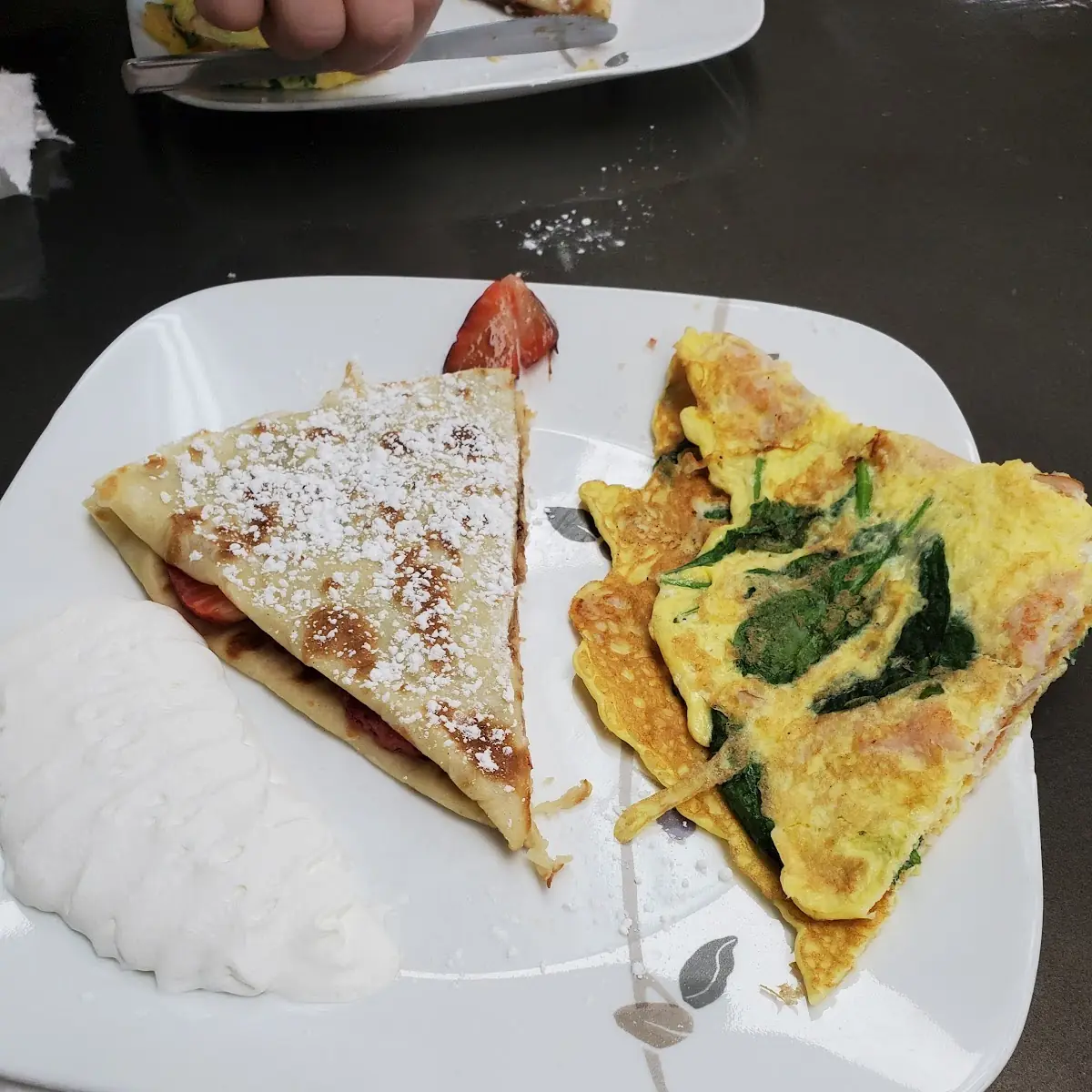 Monterey Jack Cheese Turkey and Spinach Omelette