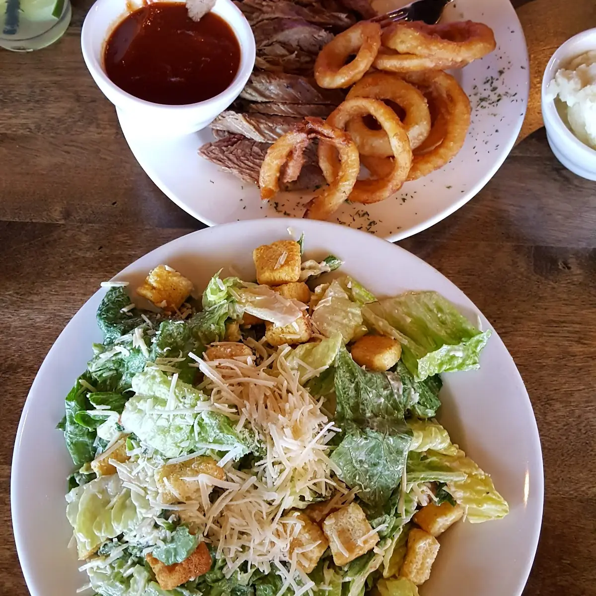 Caesar Salad and Brisket