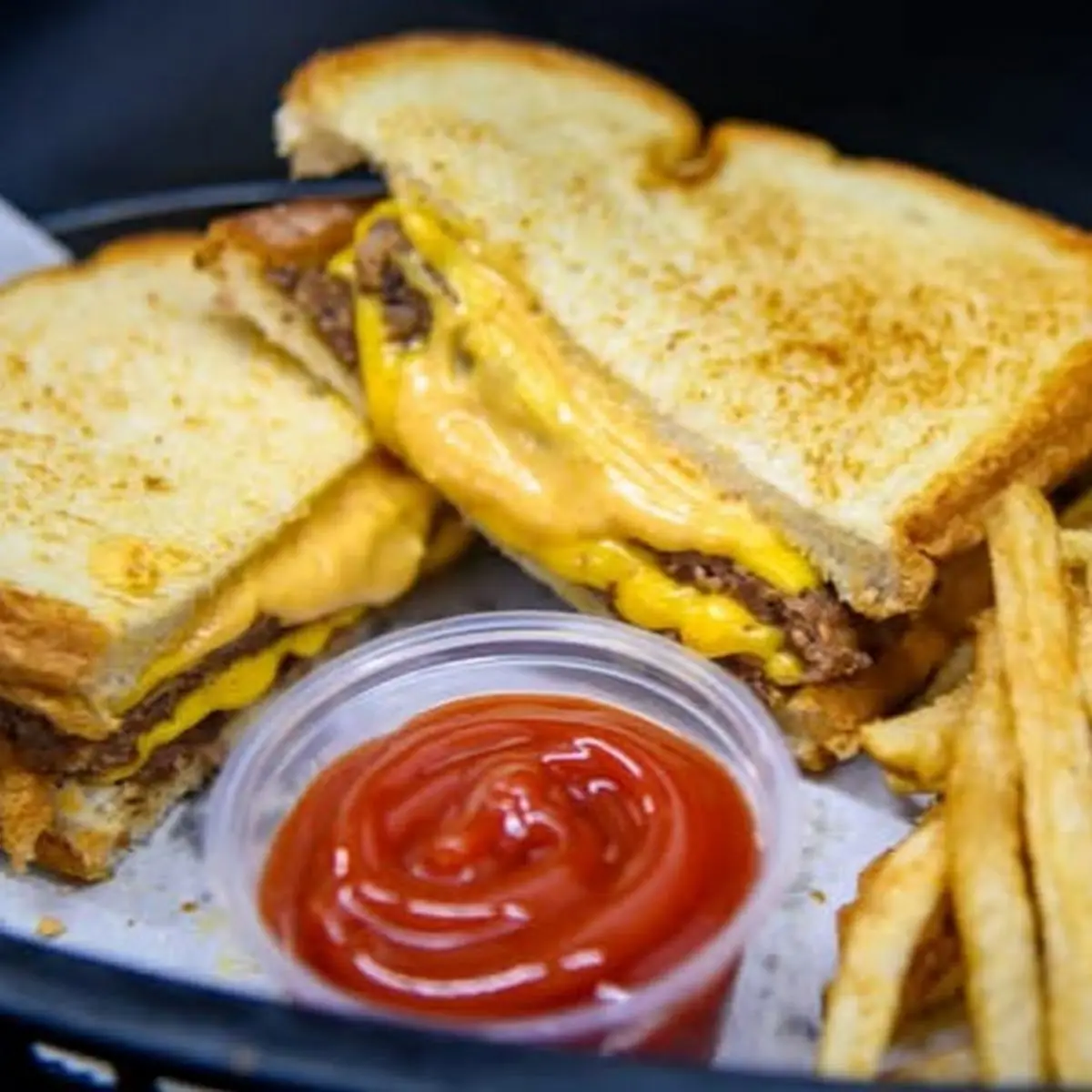 Double Patty Melt and Fries